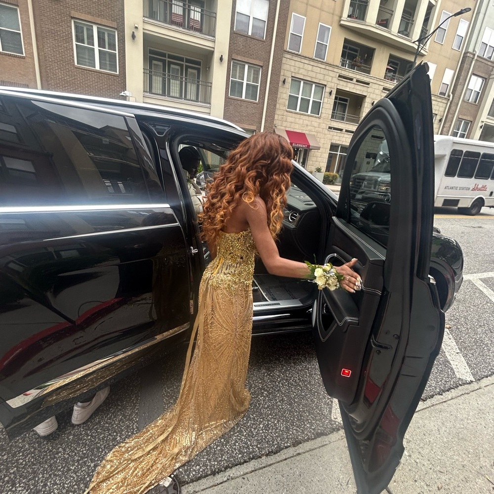 Elegant Gold Evening Gown